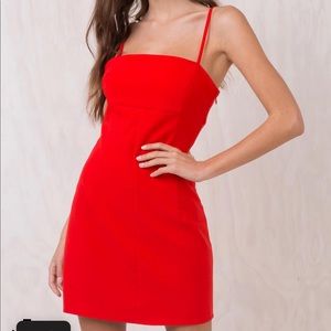 red mini dress